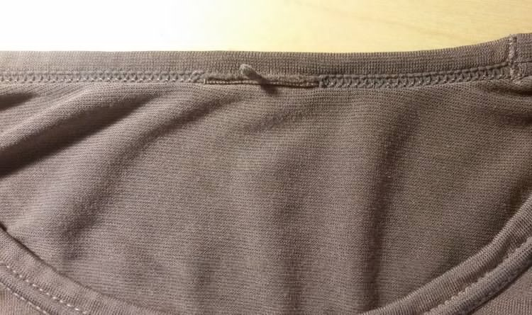 An undershirt with its tag removed An undershirt with its tag removed